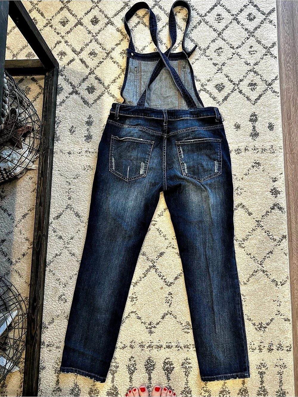 Free People FP Utility Overall Denim Straight Leg Overalls Waist 27 - Picture 10 of 10